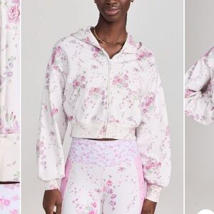 LoveShackFancy Pierra Floral Cropped Hoodie